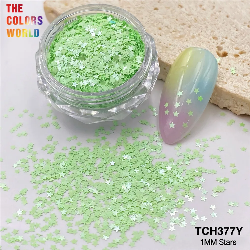 Lentejuelas brillantes de estrella de TCT-915, macarrón Kawaii de 1MM, colores encantadores para arte de uñas, maquillaje, manualidades, vaso DIY,