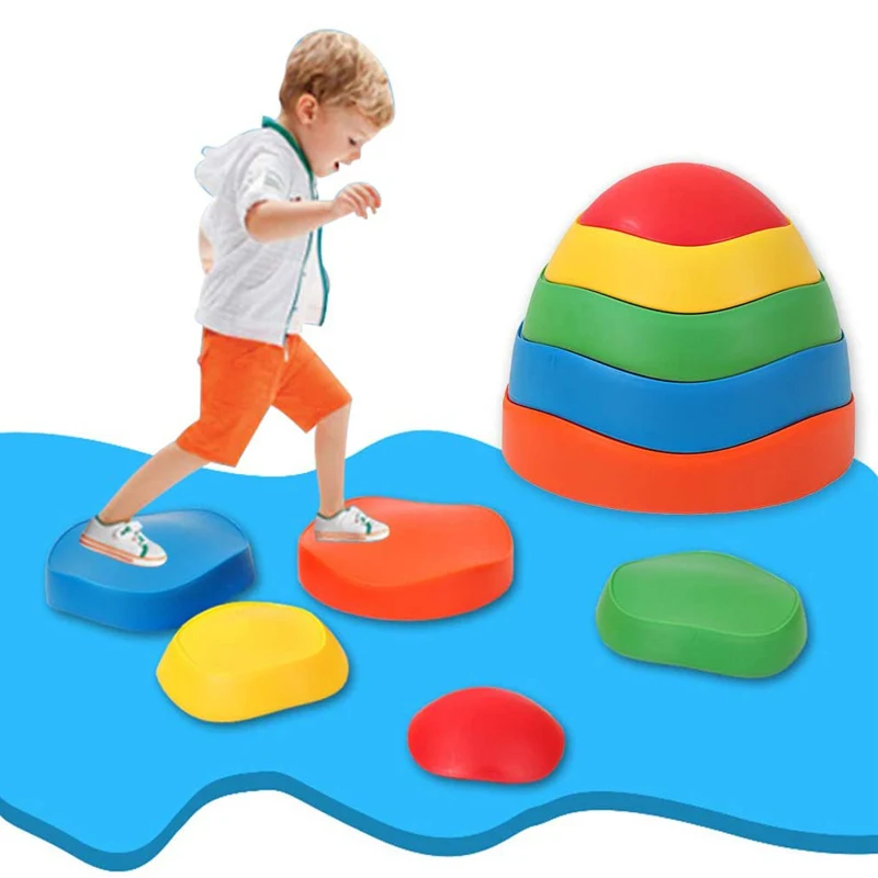 5Pcs/Set Kids Balance Stone River Stepping Stones Indoor Yard Garden Games For Kids Climb Outdoor Activities Outside Toys Sport