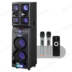 Sound Equipment/amplifiers Big Speakers Outdoor Dj Party Karaoke Speakers with 2 Wireless Microphone