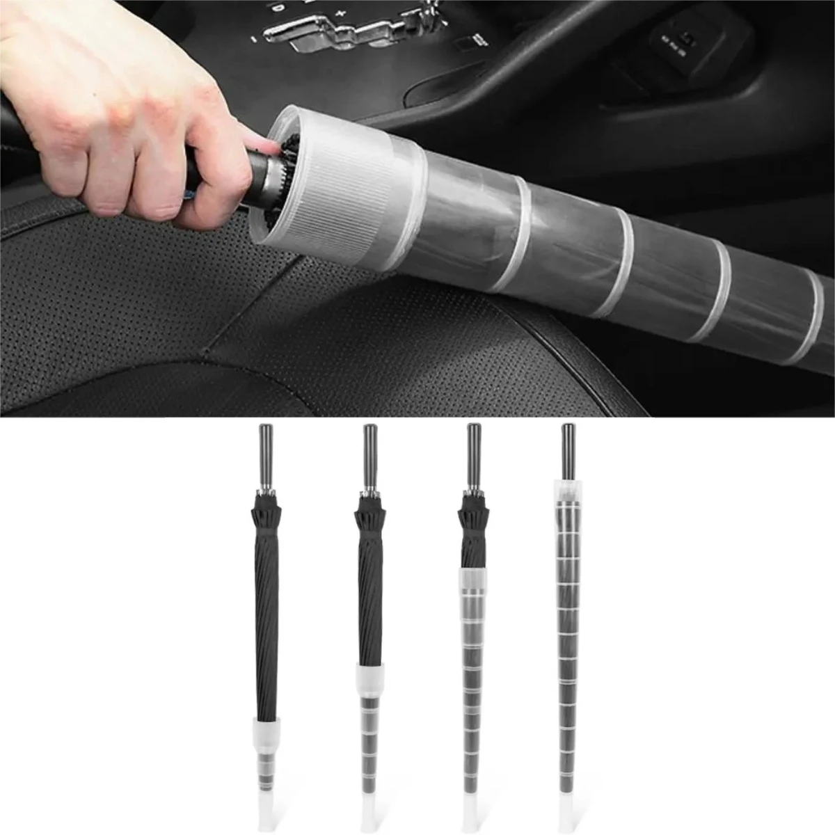 

Car Organizer Retractable Umbrella Cover Waterproof Transparent Sleeves Plastic Non-Drip Umbrella Sleeve Telescopic Drip-Proof