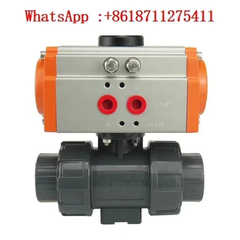 

UPVC Pneumatic Ball Valve Plastic PPH Bonded Electromagnetic Chemical Acid and Alkali Resistant Q611-16Sdn50 pvc Ball Valve