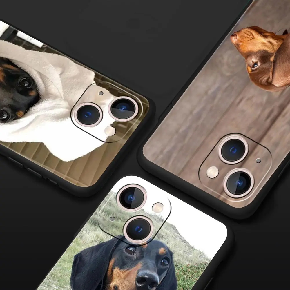 Dachshund Silhouette Dog cute animal Luxury Phone Case For Apple iPhone 16 11 15 14 Pro MAX 12 13 7 8 Plus X XR XS SE Cover