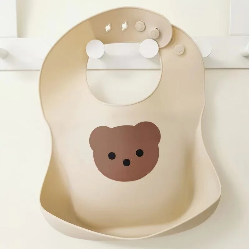 Baby Lätzchen Burp Tücher Wasserdicht Kinder Babys Zubehör Neugeborenen für Neue Geboren Cartoon Bär Baby Zeug Silikon Gel Bib Fütterung