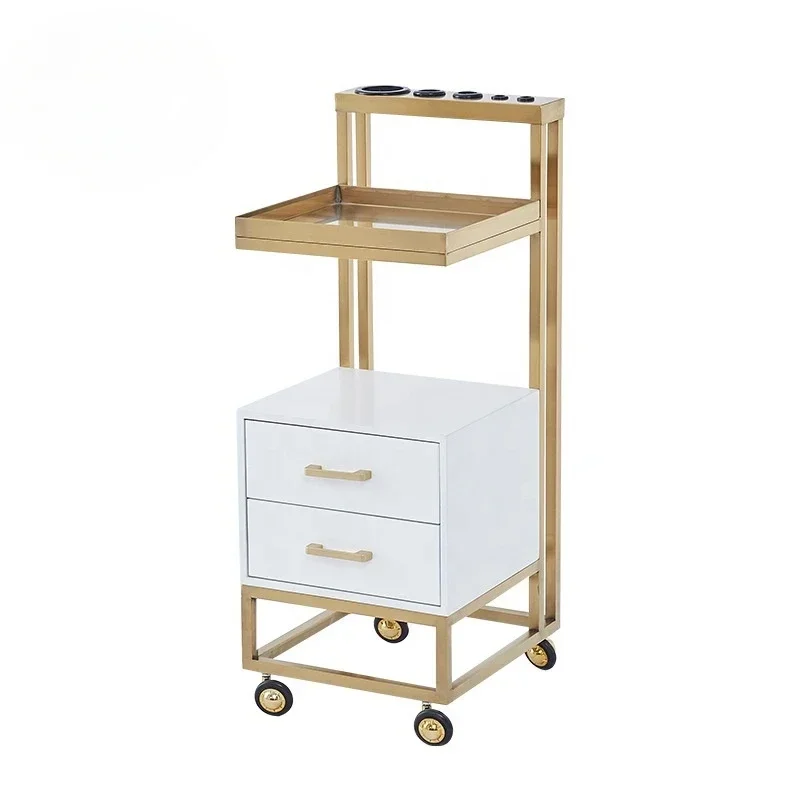 For Hair extension metal gold white spa rolling nail beauty hairdressing hair salon trolley cart