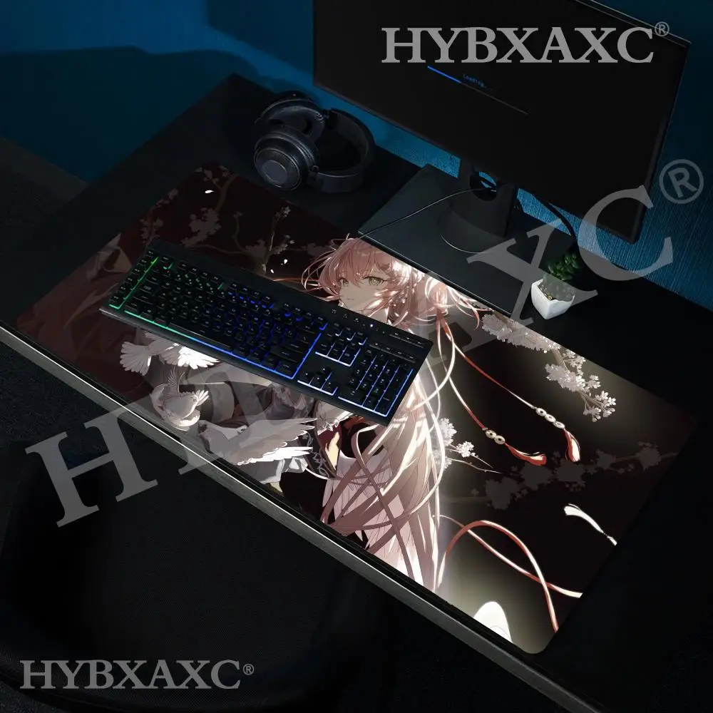 

HYBXAXC ew Mouse Pad Laptop Gaming PC Accessories Mousepad Anime Girl Flowers Keyboard Rug Kawaii Gamer Cabinet RUbber Desk Mat