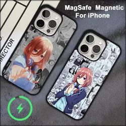 Miku-funda de teléfono Nakano quintillizas para iPhone, 15, 14, 13, 12, 11 Pro Max Plus, Magsafe, negra, suave