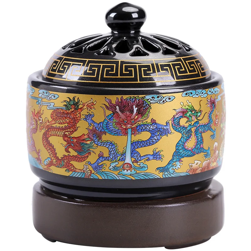 Enamel electronic aroma diffuser is heated by regular temperature adjustment of the electric incense burner