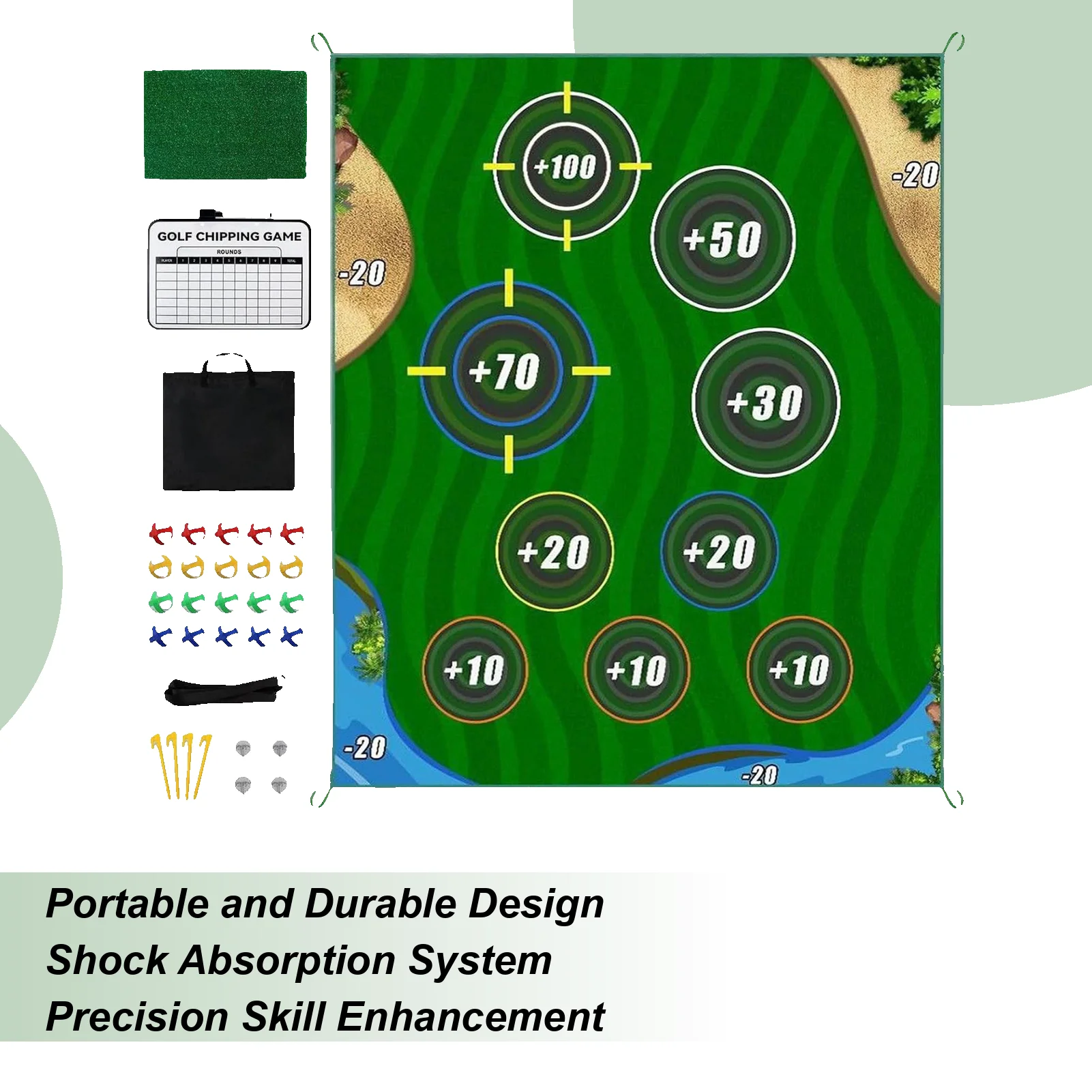

Тренировочный коврик для гольфа, спортивное оборудование для тренировок, сменный тренировочный коврик для гольфа для дома и улицы, заднего двора, офиса, лужайки