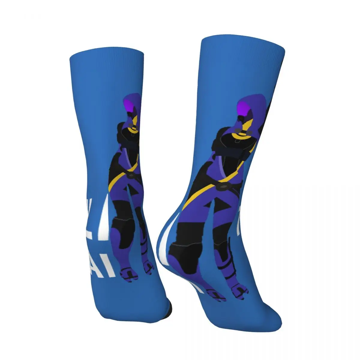 Happy Funny Tequila Se'lai Men's Socks Vintage Harajuku MASS EFFECT Shooting Fighting Game Street Style Seamless Crew Sock