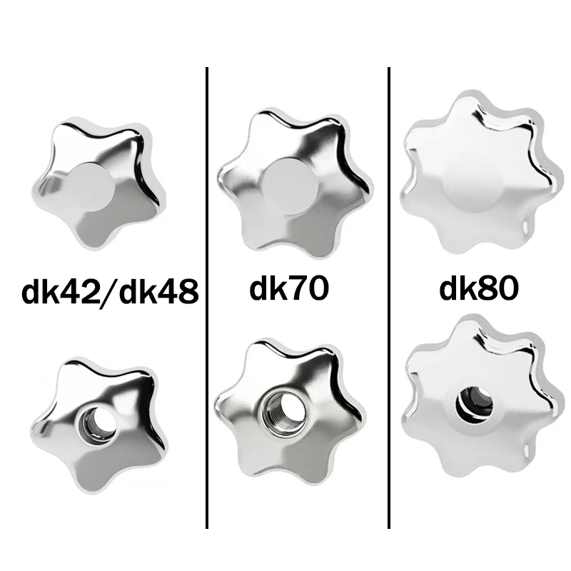 1pc M6 M8 M10 M12 M14 To M20 304 Stainless Steel Female Thread Star Knob Handles Star Shaped Clamping Nuts Knobs Plum Hand Wheel