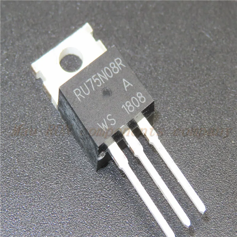 5PCS/LOT  75N08 TO220 RU75N08R  TO-220  75V 80A  In Stock new original