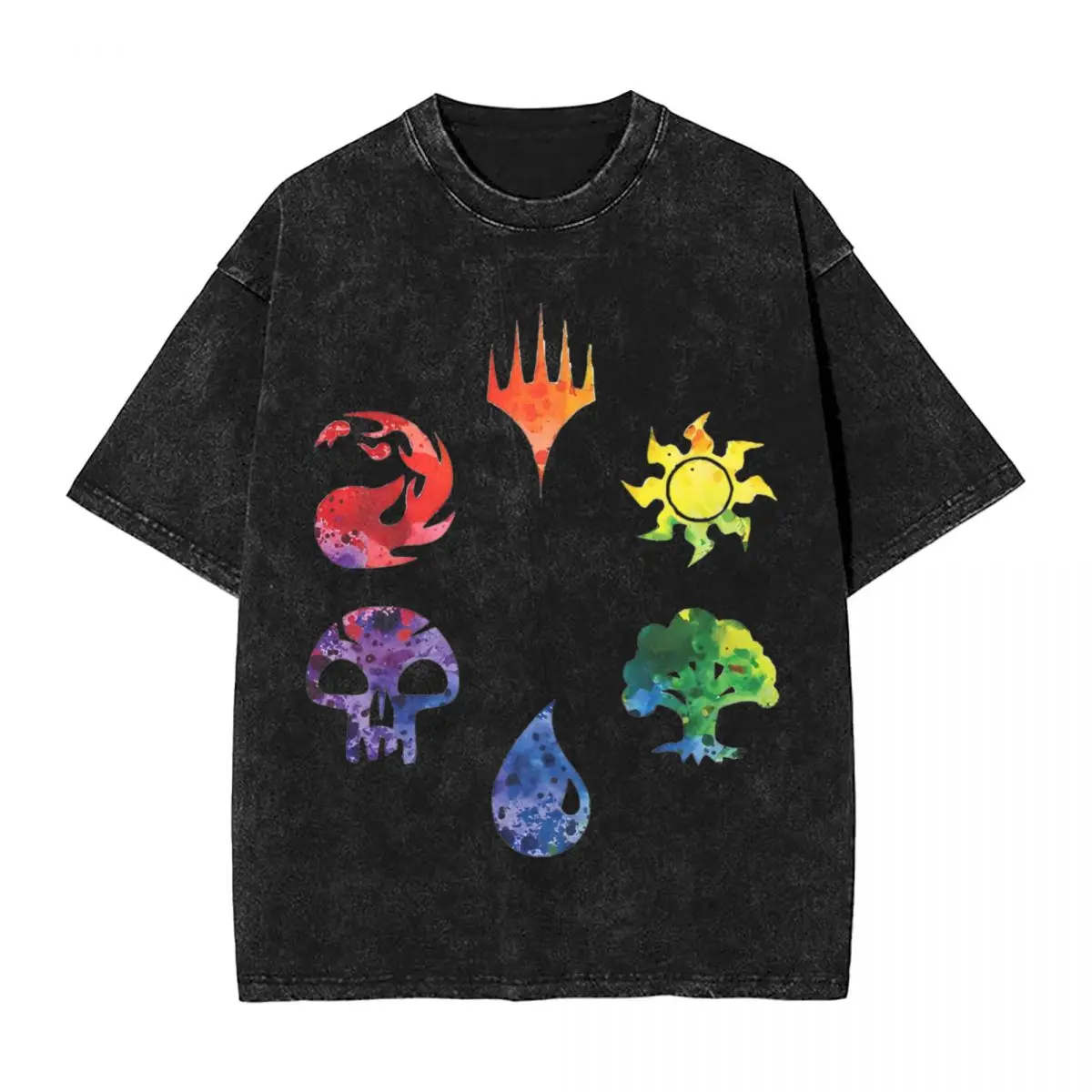 

Merch Pride Mtg Washed T Shirt Couple Magiced The Gatheringed Aesthetic Cotton T-Shirts O Neck Tee Shirt Simple Oversized Tops