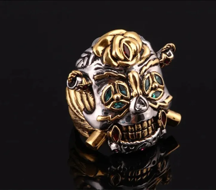 2025 Stallone Retro Skull Lucky Opening Ring Trend Movie Around the Same Thumb Ring