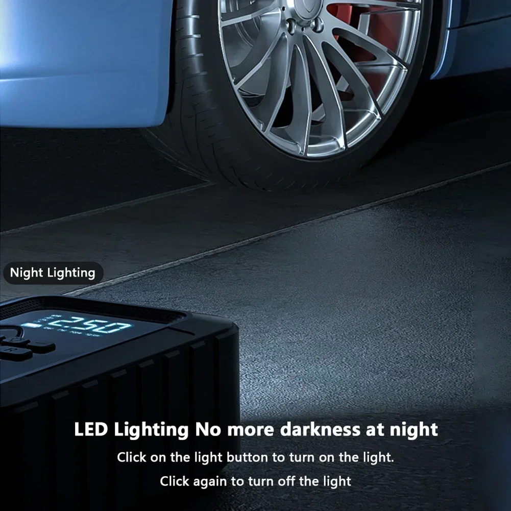 ABS+PC 150PSI Wireless Car Electric-Tire-Inflator Portable USB Car Air Compressor Pump 82 * 45 * 160mm  Black