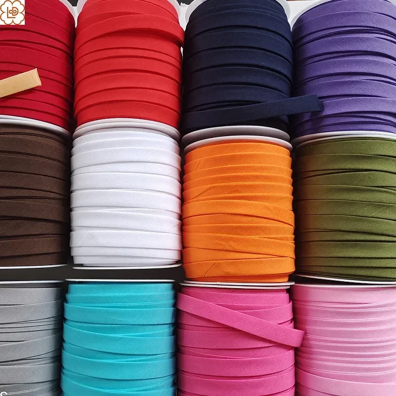 Polyester Cotton Bias Tape Size1/2 Inch, Double Fold Bias Binding Tape 55 Yards Sewing Material Accessories DIY Piping Quilting