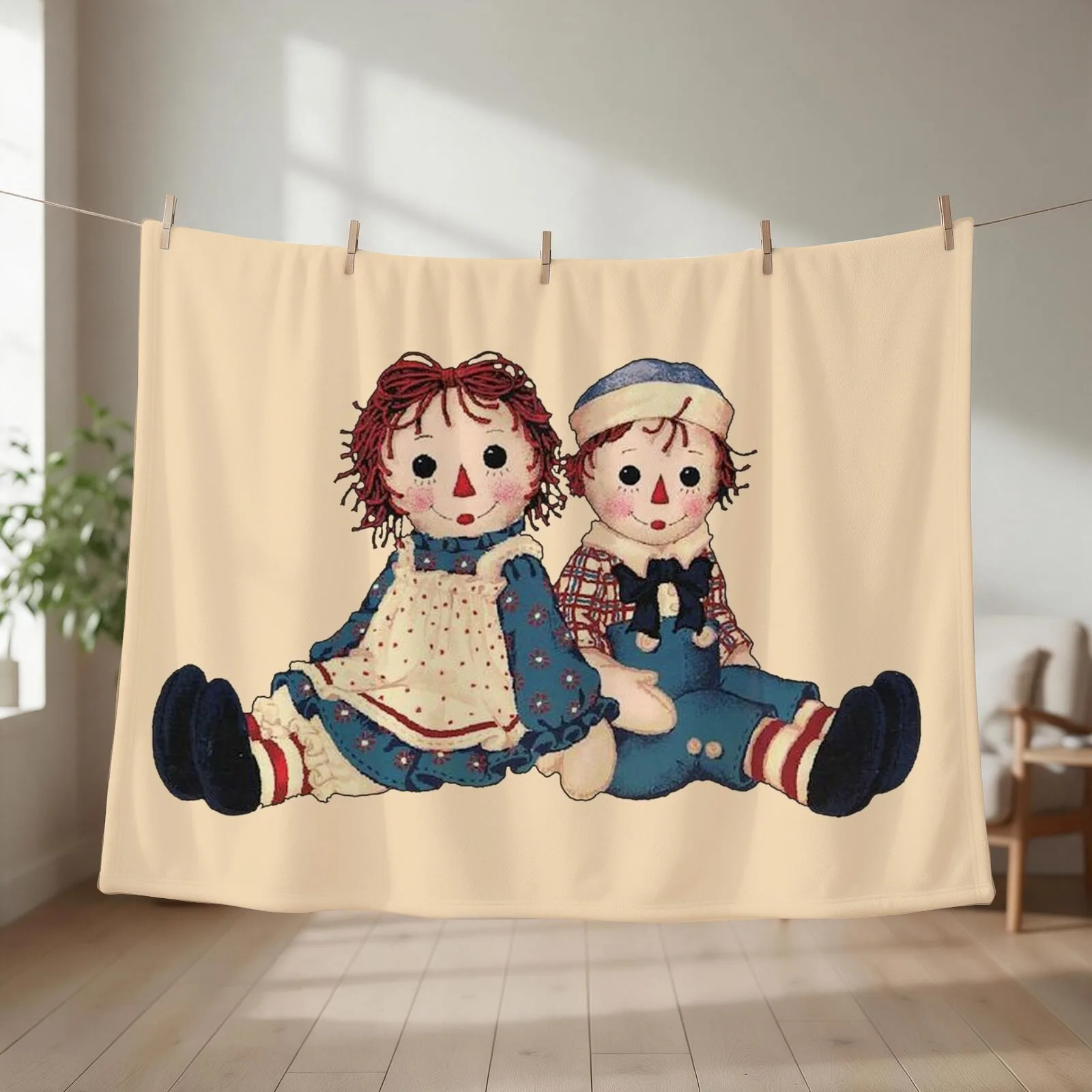 Raggedy ann and raggedy andy Throw Blanket Custom Fashion Sofas halloween Loose Blankets