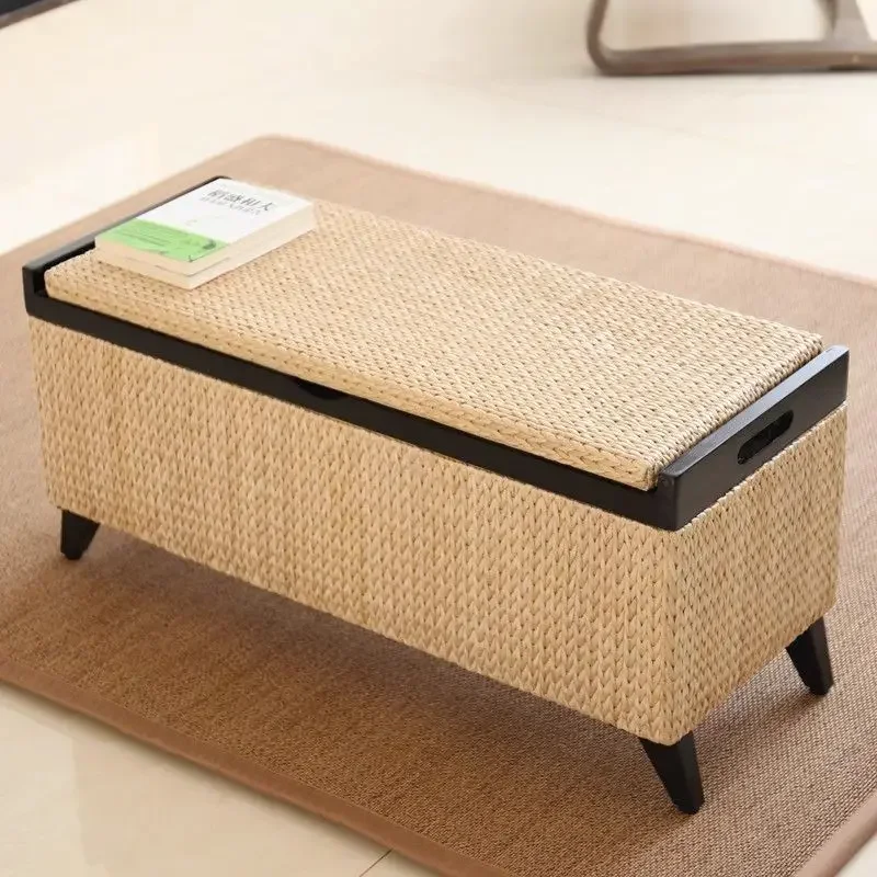 Sitting Stool, Rattan Weaving, Storage, Shoe Changing Stool, Leisure, Foot Rest, Storage, Stool