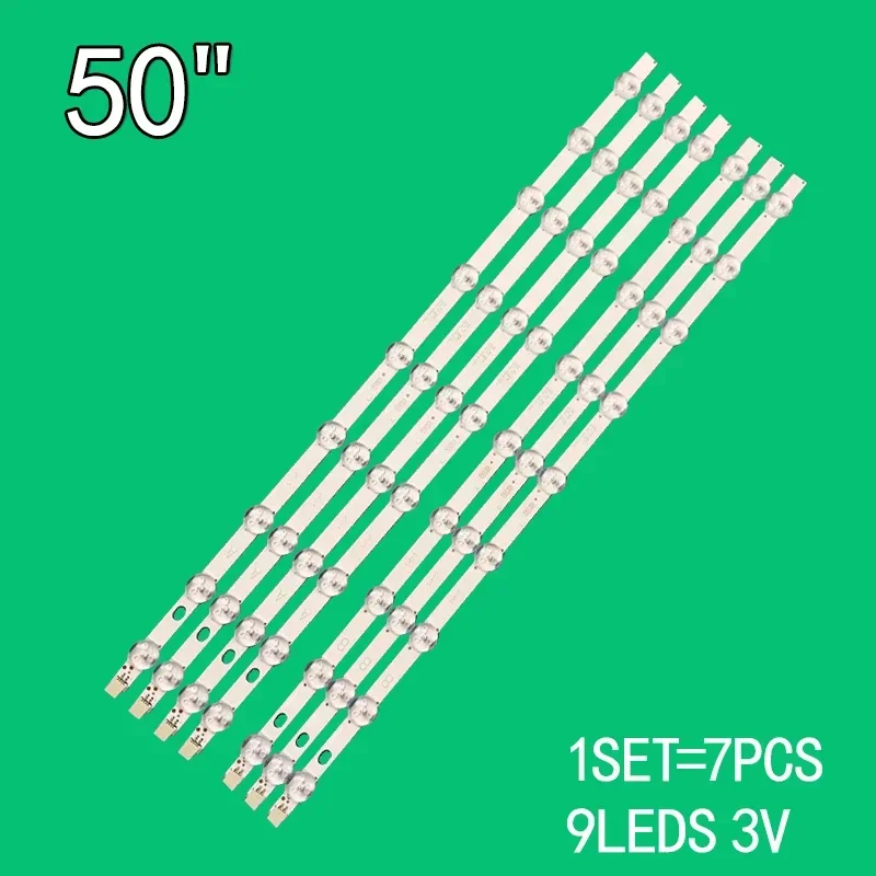 

7PCS(4A+3B) 9LEDs 3V For 50" TV PANASONIC TX-50A300B HITACHI 50HYT62U VESTEL VES500UNDC-2D-N01 VES500UNDA 50 NDV REV1.1