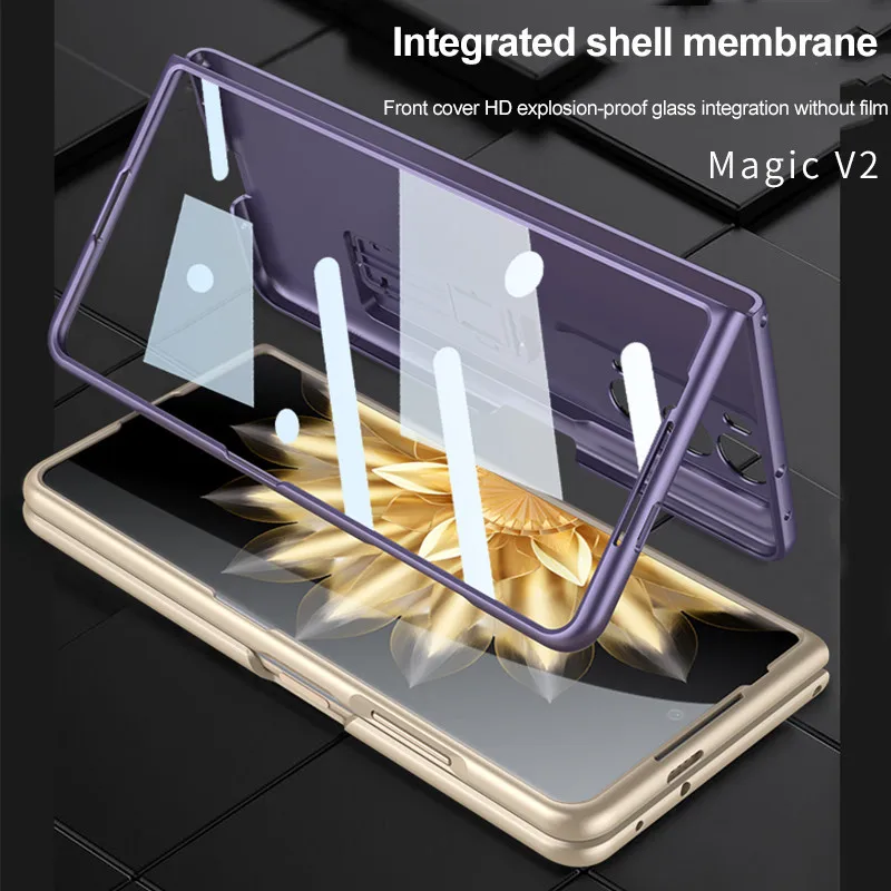 Ultra-Thin Bracket Case For Honor Magic V2 Fold Membrane Integrated Shockproof Protection Cover For Honor Magic V 2