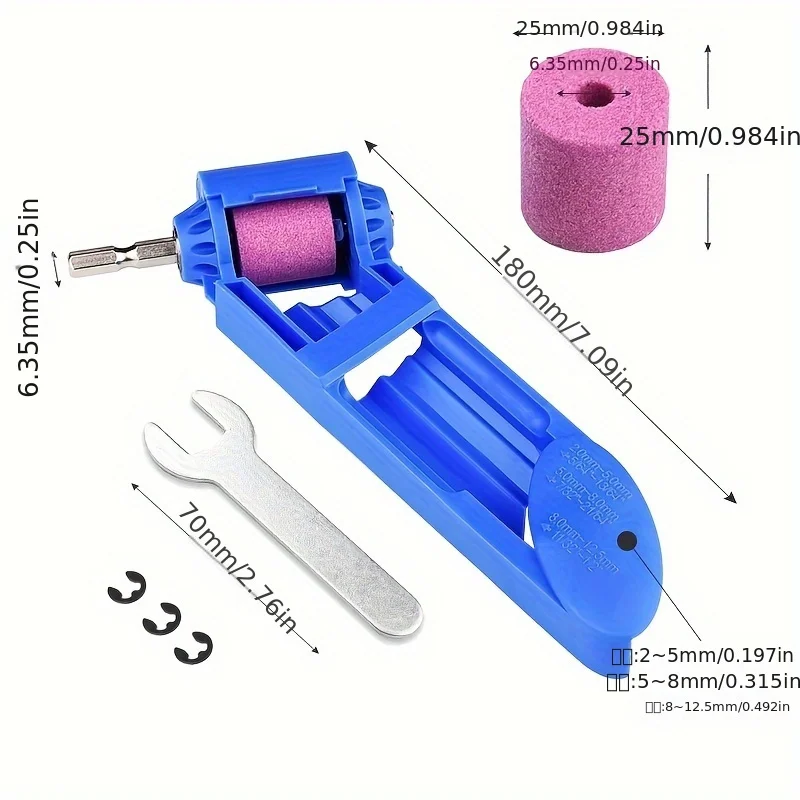 1pc Portable Drill Bit Sharpener With Grinding Wheel For Quick And Easy Sharpening Of Nail Drill Bits, Sharp And Ready