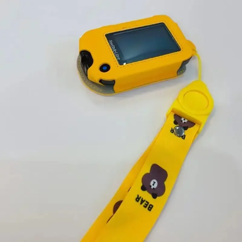 ABBOTT LIBRE FREESTYLE Reader الغطاء الواقي الجلود الرسن الرقبة جهاز اختبار الجلوكوز في الدم حافظة جلدية مضادة للسقوط
