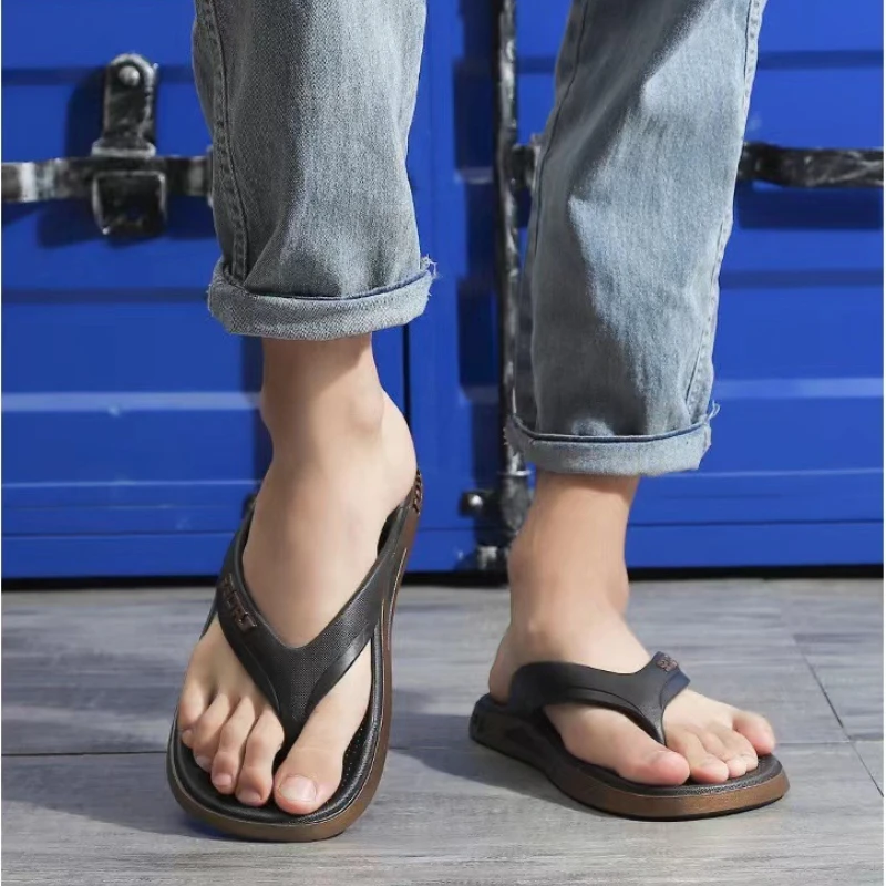 Sapato baixo casual masculino, chinelos confortáveis, macio, antiderrapante, interior, ao ar livre, sandálias de praia masculinas, na moda