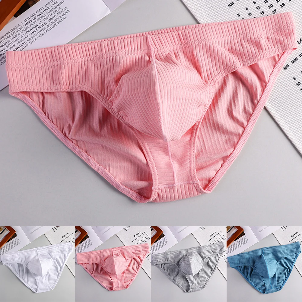 Breathable Low-waist Underwear Breathable U Convex Panties 2XL Cotton Briefs 5 Spandex 95 Cotton Brand New Threaded Design