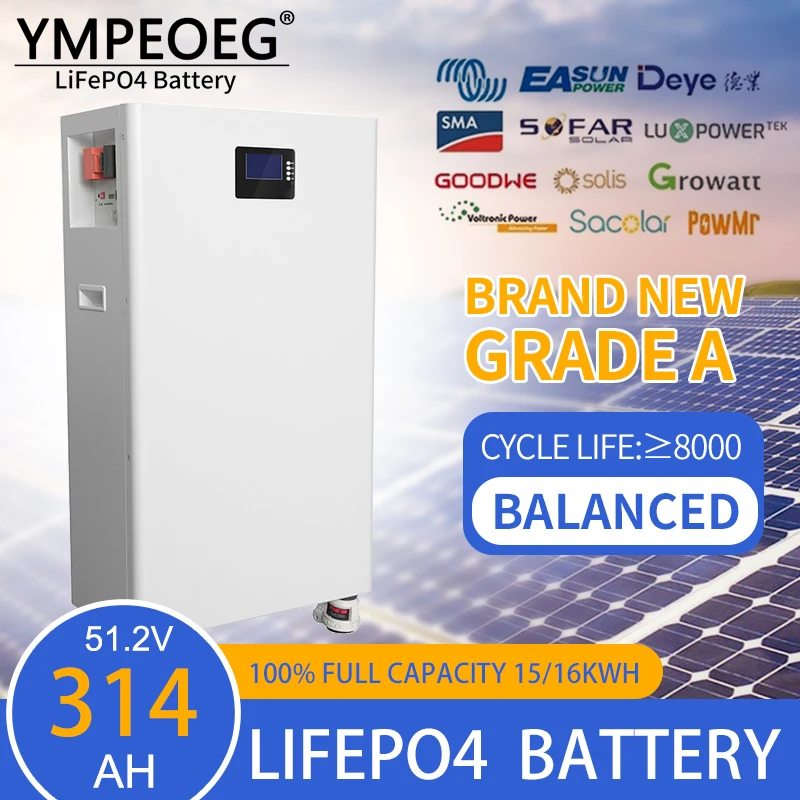 

48V 280Ah/314Ah LiFePO4 Battery Pack 100% Full Capacity 15KWH/16KWH Brand New Grade A Built-in BMS 10 Years Warranty Solar Power