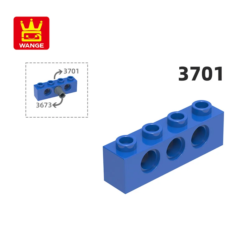 Wange 3701 100g/69PCS 1x4 3 Holes Building Blocks Moc Technical Parts Compatible with Bricks DIY Children Assembly Toys Gift Box