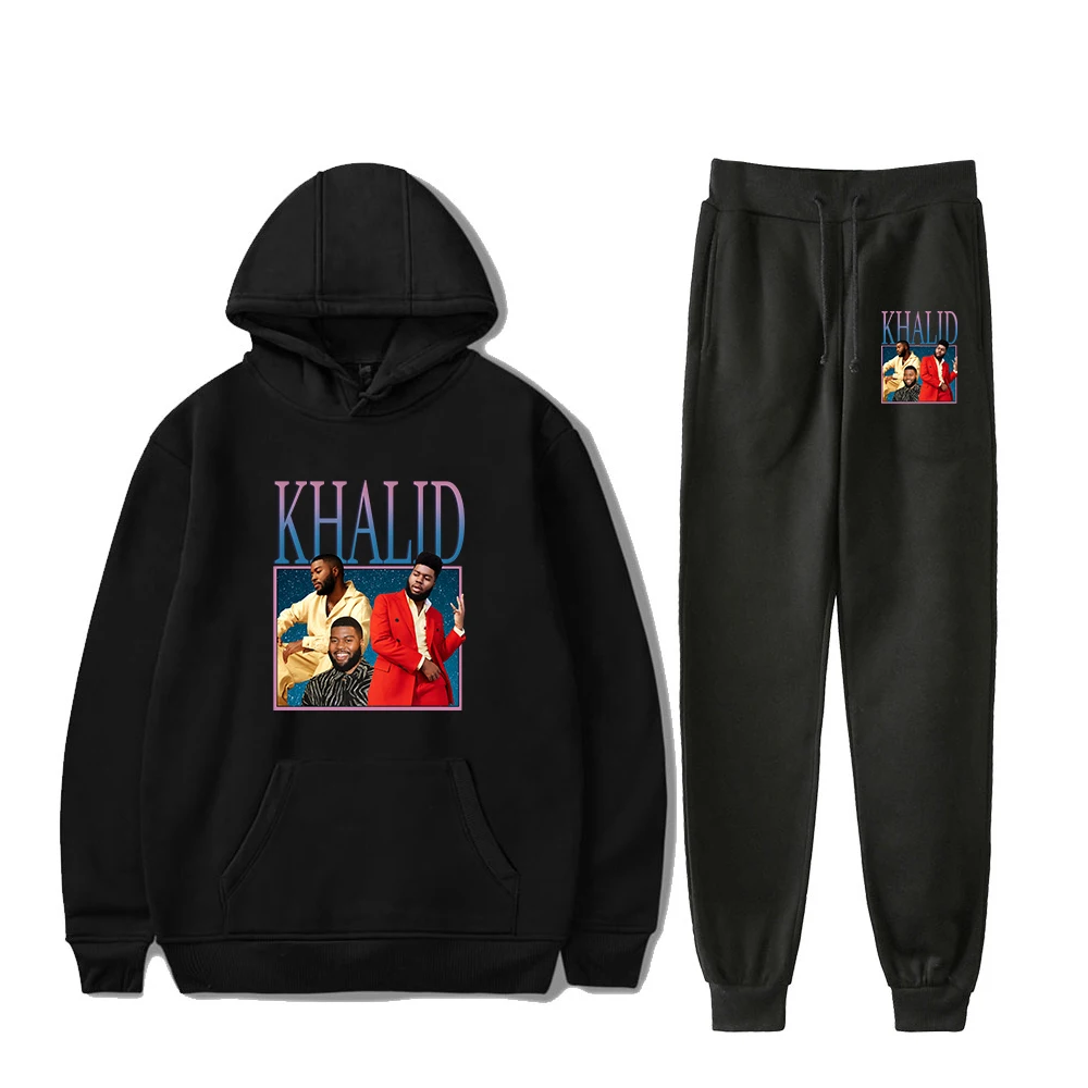 

Vintage Khalid Hoodie Jogger Pants Two Piece Set Sweatshirts+Sweatpants 2023 Harajuku Streetwear Women Men's Sets