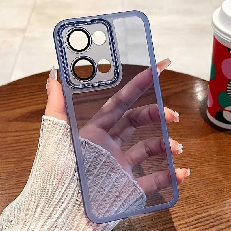 OPPO F21 F21S Pro 4G 폰 케이스 Reno7 4G 커버 Oppo Reno8 4G 케이스 고급 소프트 범퍼 투명 후면 커버