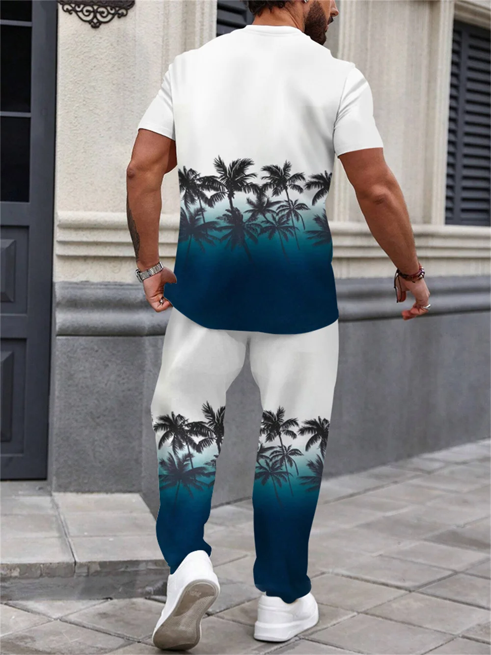 Men\'s Short-sleeved T-shirt And Pants Trend Hawaiian Vacation Style Set 3D Printed Summer Wear Men\'s Outdoor Two-piece Set