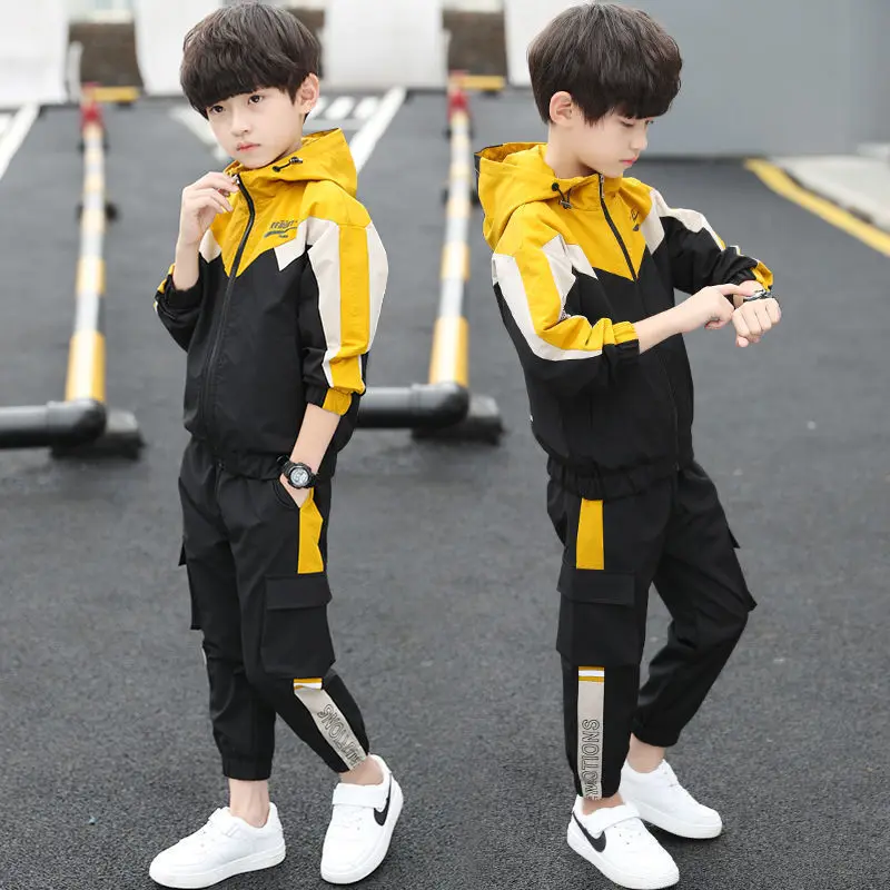 Boys Clothing Sets Spring Autumn Teenager Boy Clothes New Kids Cotton Casual Sports Suit Children Fashion Tracksuits For 5-14Y