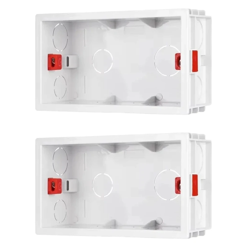 Dry Lining Box Gypsum Board Drywall Plaster Board 47mm Depth Wall Switch Box Socket Cassette Screw Hole Space 120mm 2pc