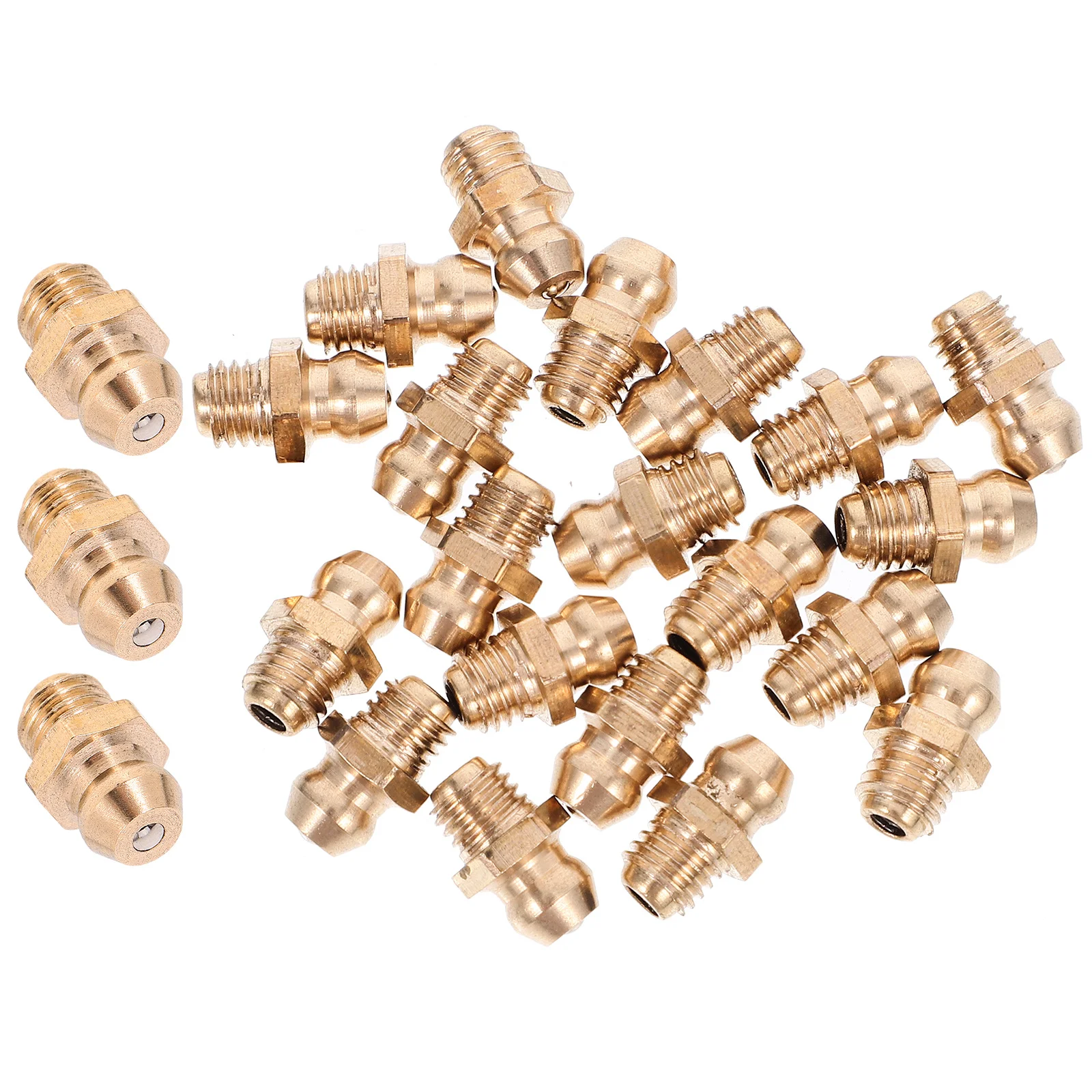 

25pcs Grease Zerk Assortment Brass Straight Angled Fitting For Automotive Industrial Lubrication Tools Hydraulic Machinery