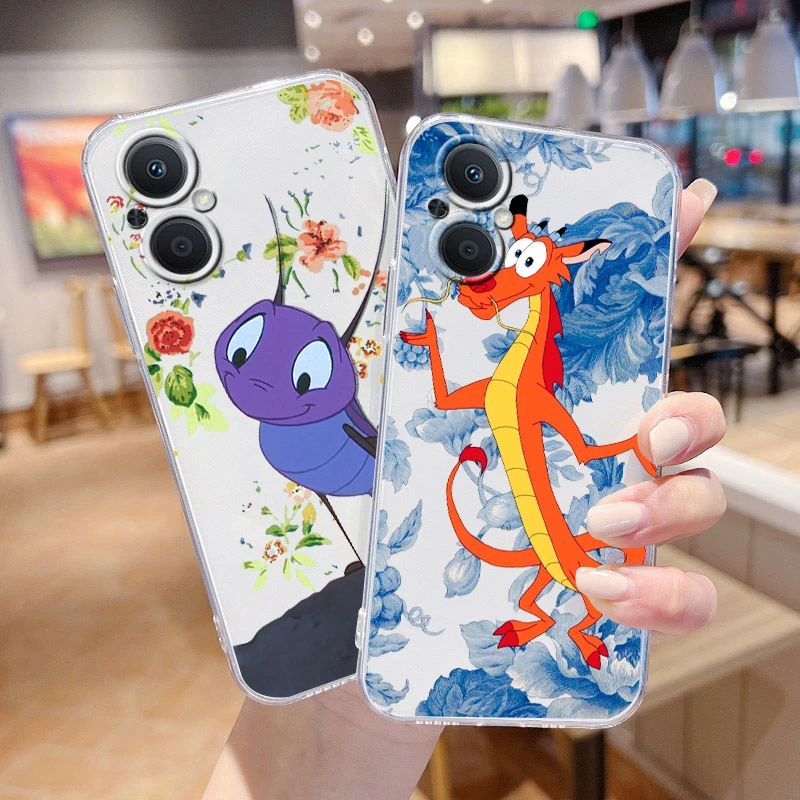 Disney Mulan Mushu dragon For OPPO A5 A9 A53 S A74 Reno 7 6 5 4 2 Find X3 X2 Z Lite Neo Pro Plus transparent Phone Case