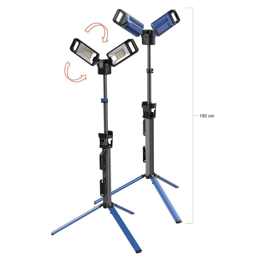 Heavy Duty Portable Retractable Light, Battery Powered Store  Removable Lamp Head, Rechargeable Dual Light Emitting Diode
