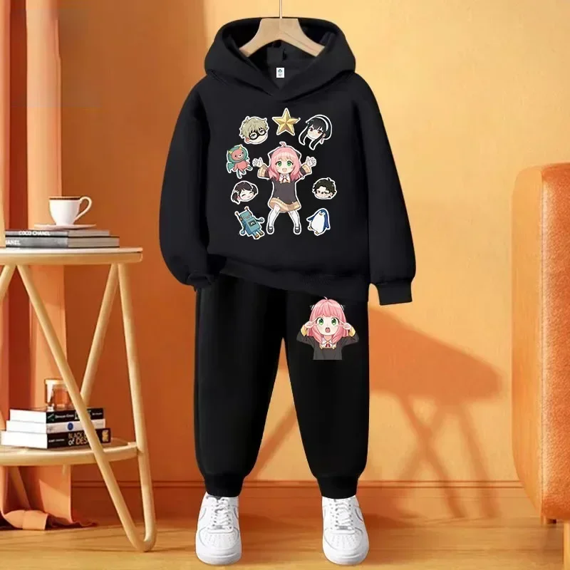 Anya Spy X Family Children's Clothing Hoodie Boys Girls Cartoon Printed Coat Long Sleeve Sweatshirt set Children's gift top