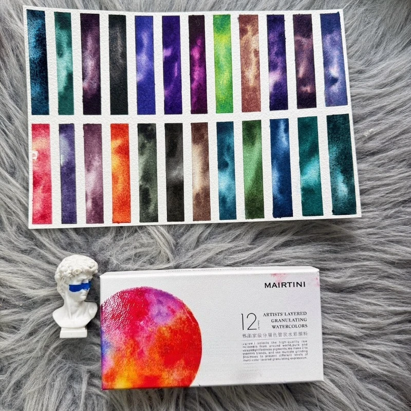 

12/24 Color 5ml Tube Set New Layered Sedimentation Color Master-level Watercolor Paints Art Hand-drawn Illustrations Pigments