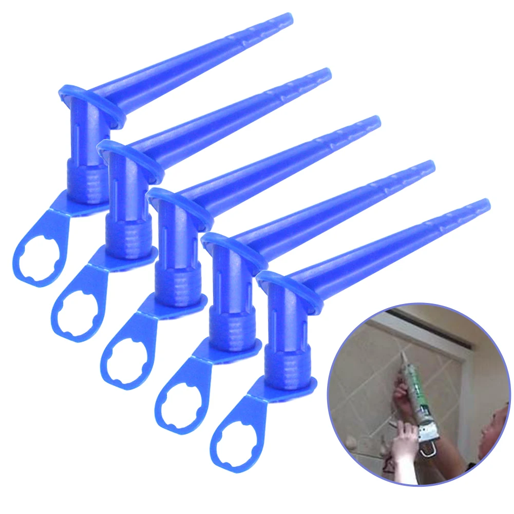 

5pcs Pointing Professional Home Improvement Glass Glue Tip Mouth Caulking Nozzle Universal Odorless Plastic Construction Tools