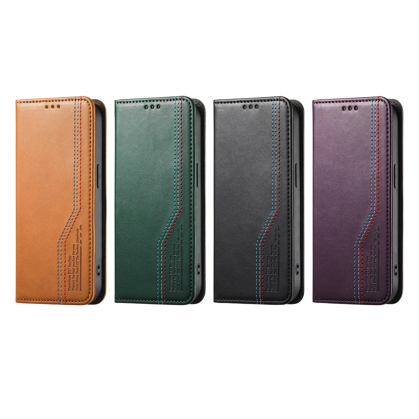 Applicable to Samsung A37 business pure-color mobile phone artificial leather case A56 flip cover with card slot A16  shell view 6
