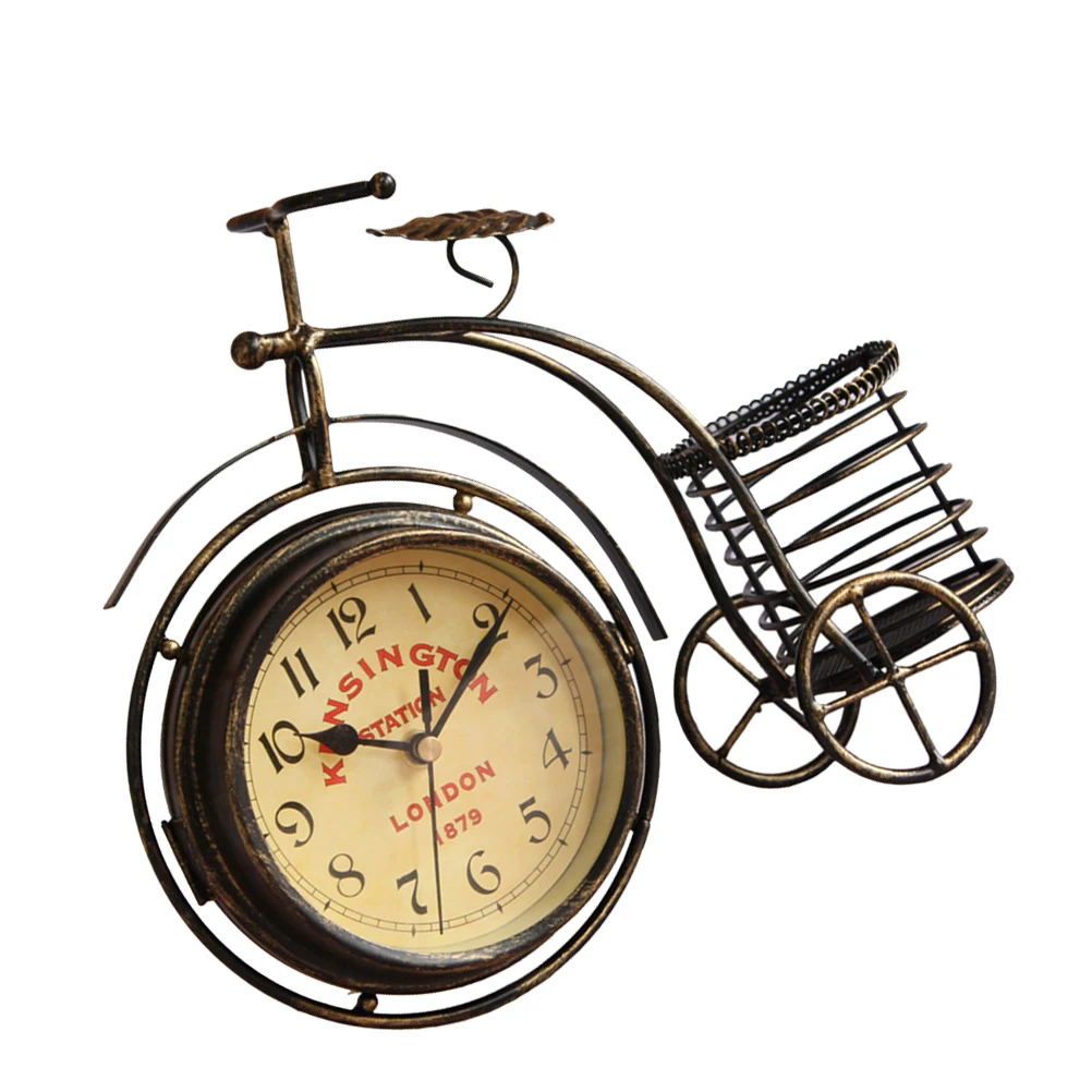 

Decorations Clock Creative Desktop Craft Ornament Bike Beautiful Iron European Style