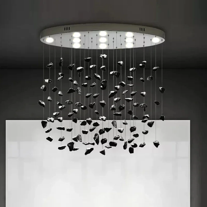 Light Luxury Led Crystal Chandelier Modern Lobby Design Artistic Lighting Hotel Lobby Living Room Decoration Lighting Fixtures