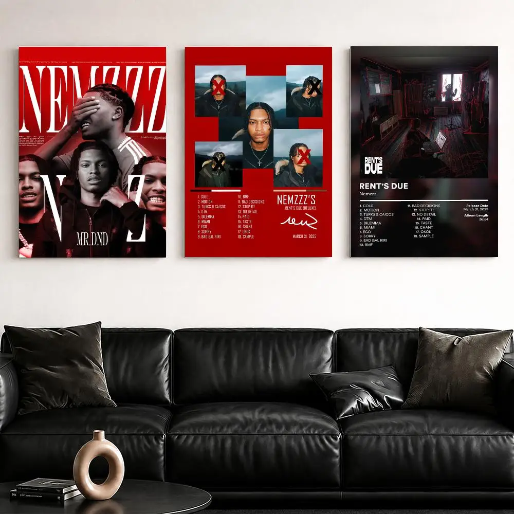Rapper Album N-Nemzzz Framed Wall Painting Ready to Hang Canvas Poster for Bedroom Living Room Hallway Home Decor Gift