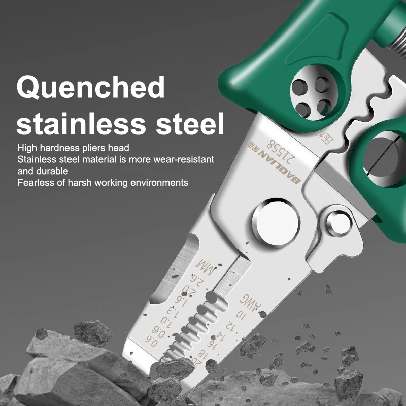 Многофункциональный инструмент для зачистки проводов 16 в 1 с тестером напряжения для электриков, сверхмощный инструмент из нержавеющей стали