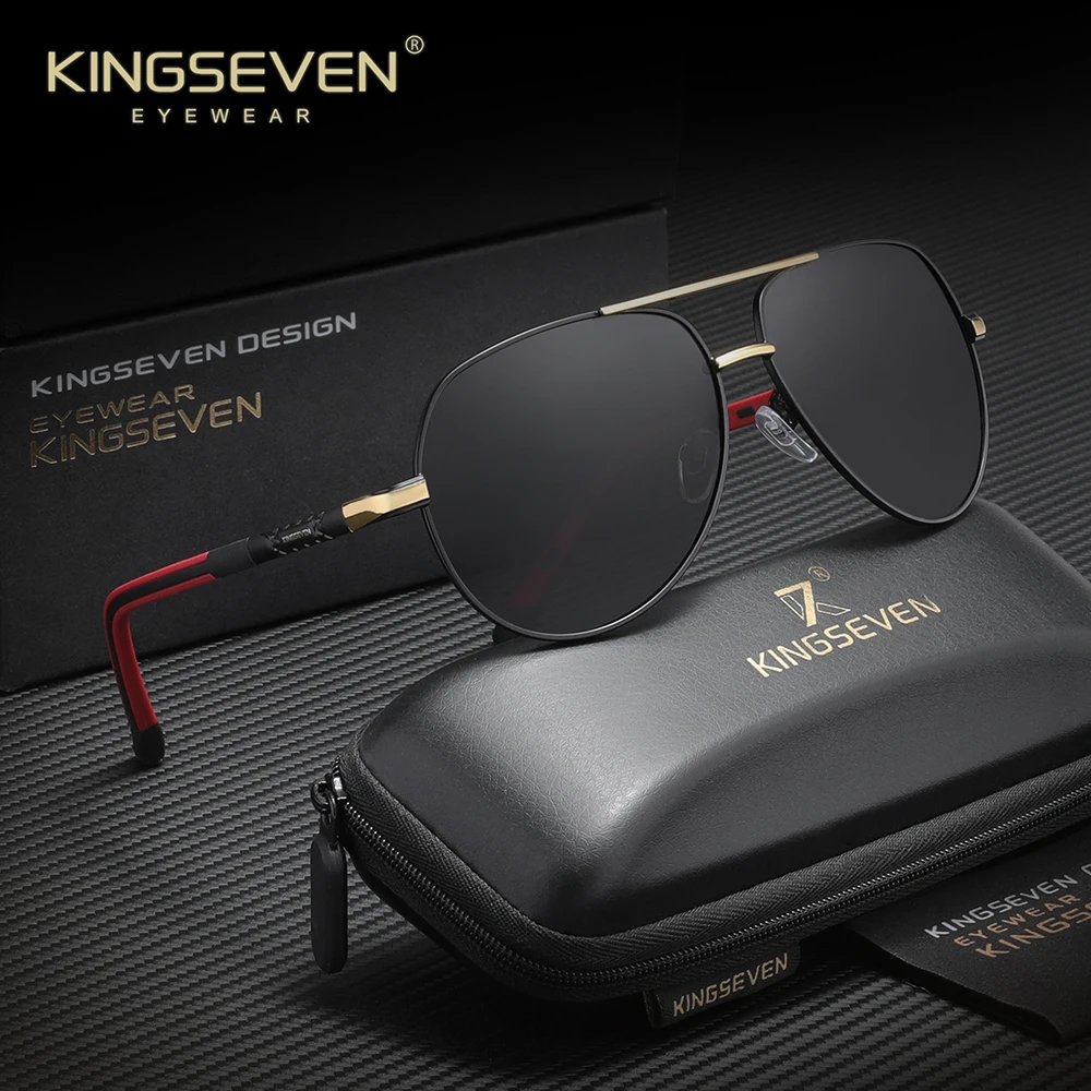 

KINGSEVEN поляризационные алюминиевые солнцезащитные очки мужские UV400 солнцезащитные очки для рыбалки и вождения очки оттенки
