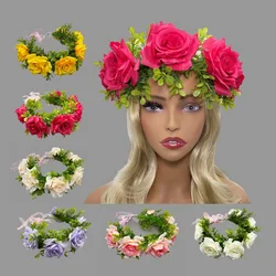 Bridal Garland Daisy Floral Crown Wedding Flower Headband Beach Wreath Hairbands Girls Hair Accessories Women Head Hoop