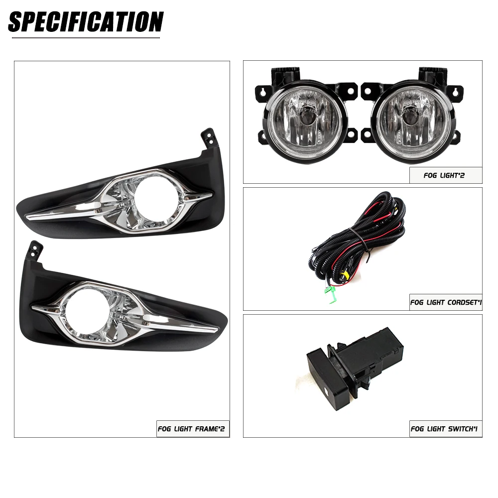 Front Bumper Fog Lamp Upgrade Kit FOR HONDA FIT JAZZ SHUTTLE 2017 2018 2019 Version Additional Foglight Set Switch + Wiring