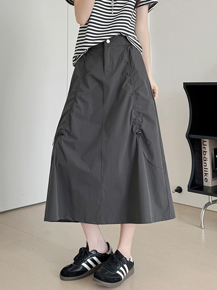 

Ретро-юбка карго для женщин, в стиле хип-хоп, уличная мода, свободная, с высокой талией, Y2K, длинная, летняя, американский кэжуал, женская, в стиле Харадзюку, А-силуэт