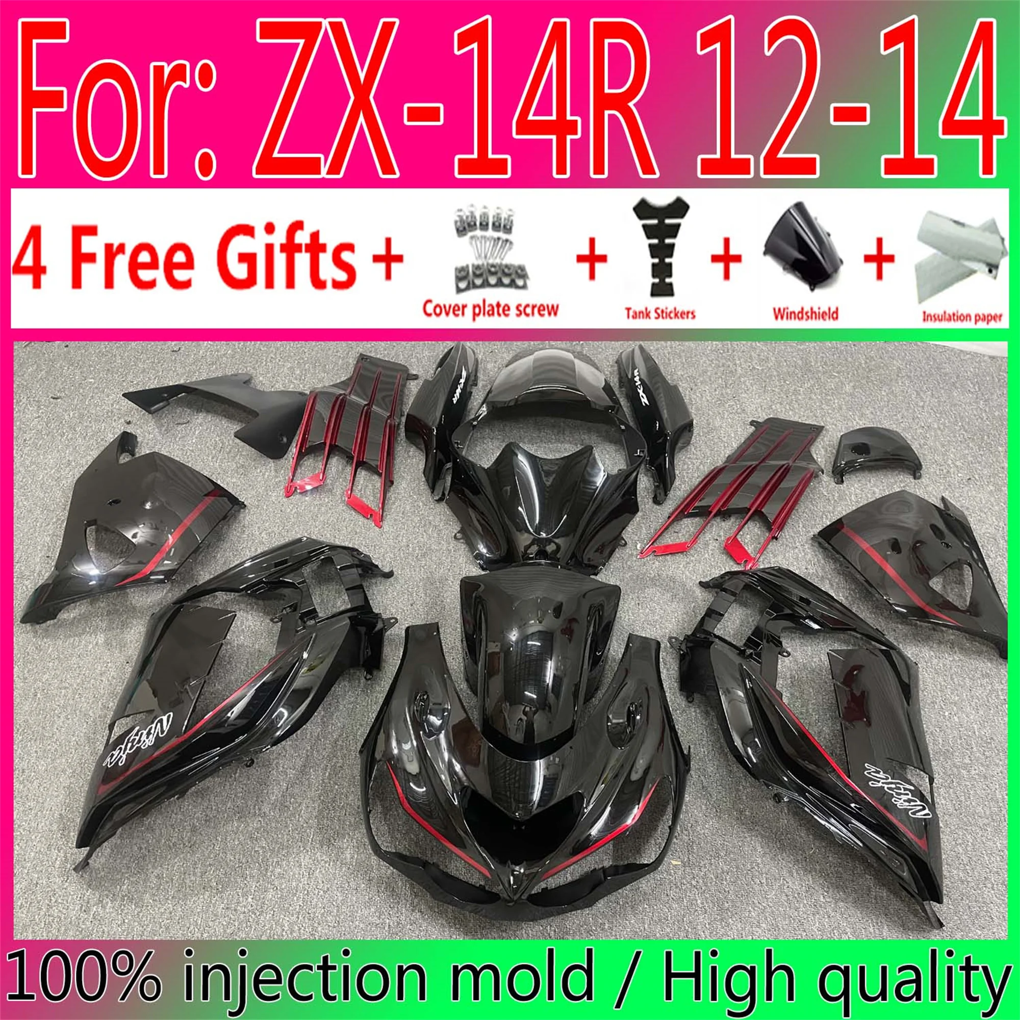 

Motorcycle ABS Bodywork Fairings For Kawasaki ZX14R 06 07 08 09 10 11 ZZ-R1400 ZX-14R 2006 2009 2011 Fairing